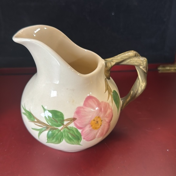 Franciscan Desert Rose sugar bowl & creamer 1960s Floral Cream and Pink Ceramic - Picture 7 of 10